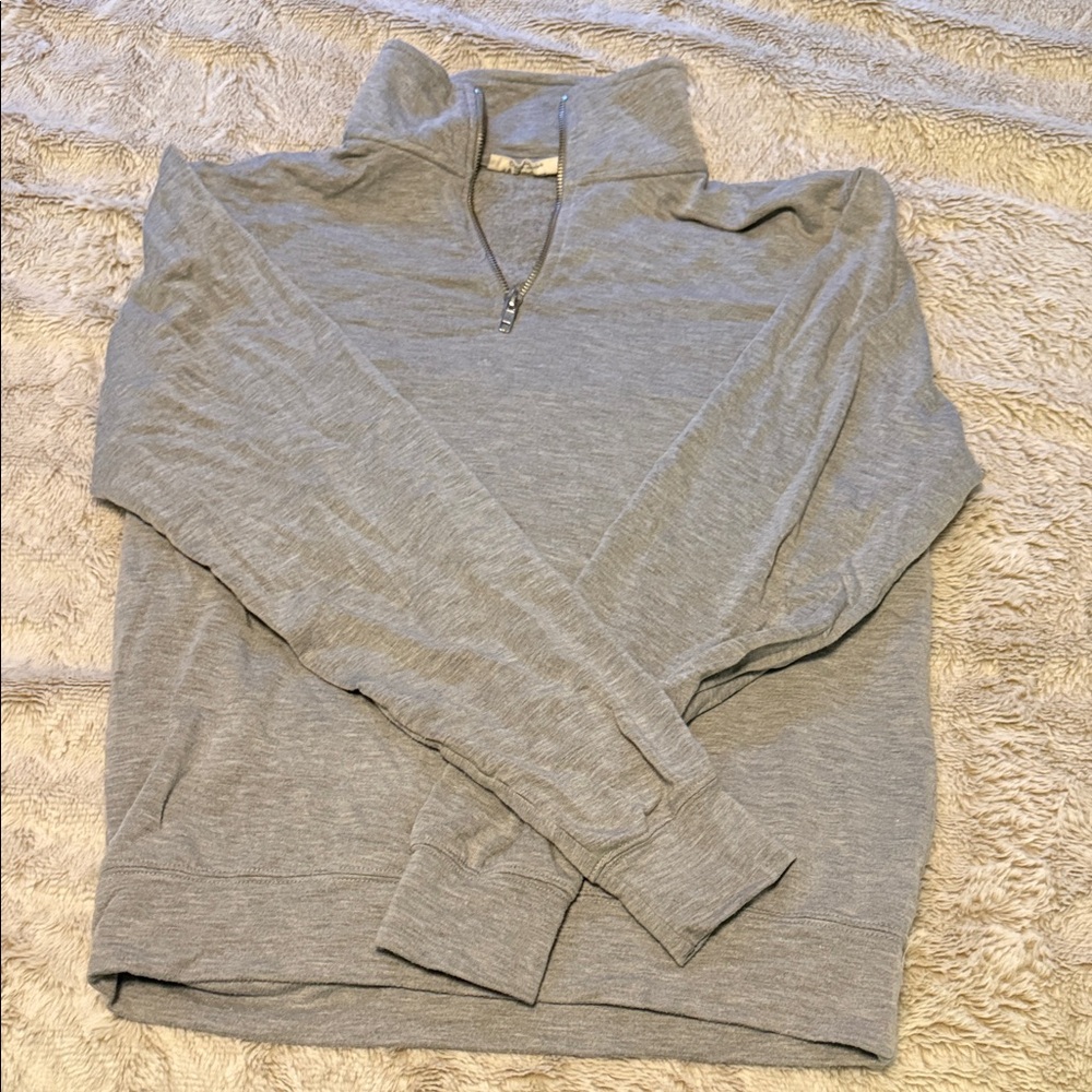 Women's Gray Quarter-Zip Sweater